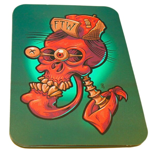 Magnet Top Small Metal Rolling Tray (Skull Eye Pop) - Image 2