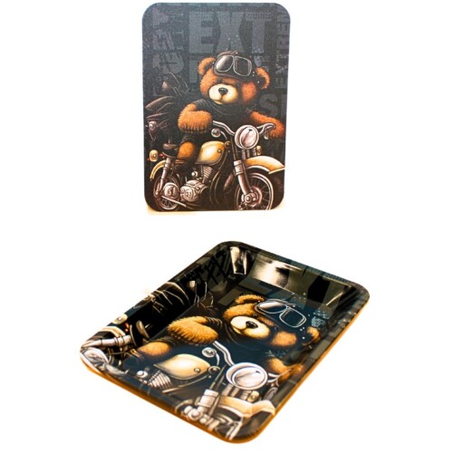 Magnet Top Small Metal Rolling Tray (Teddy Bear Bike)