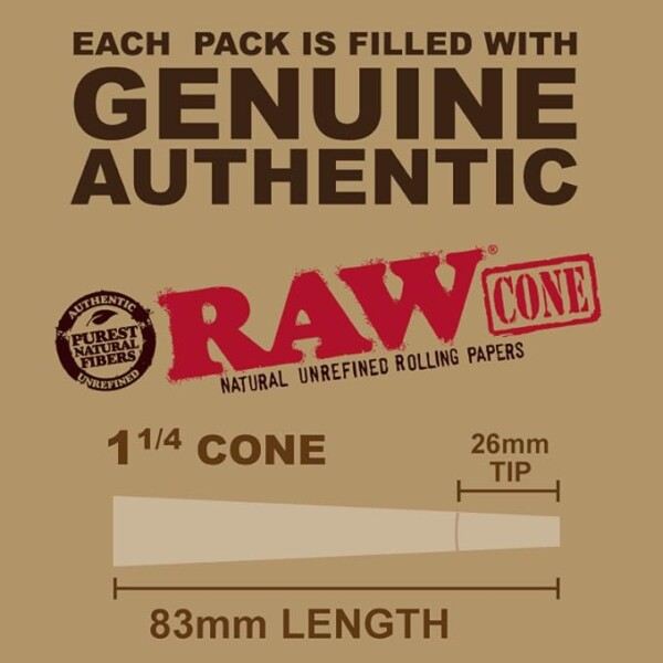 RAW Cones 1 1/4 Size (12 Packs 20 Cones Per Pack) - Image 7