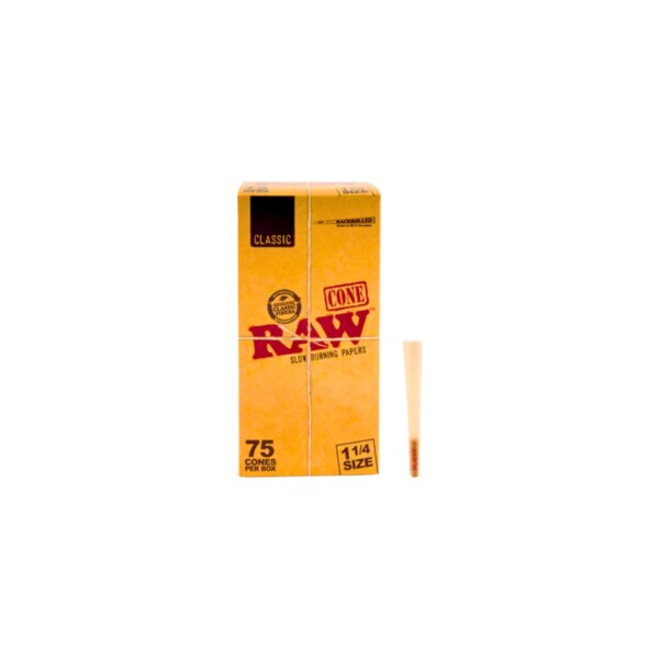 RAW CLASSIC 1 1/4 BACKROLLED CONE 75CT MINI TOWER - Image 3