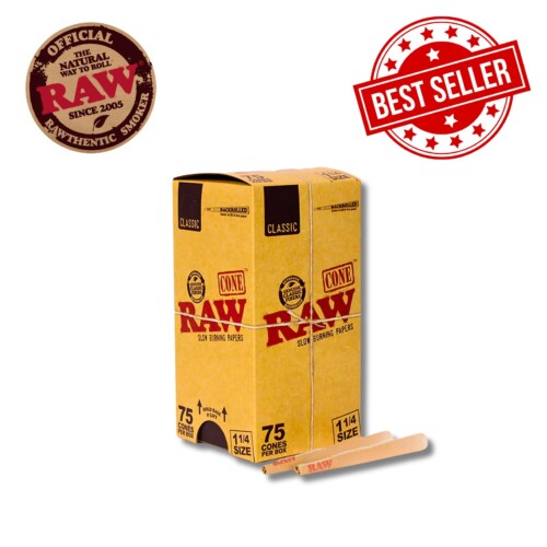 RAW CLASSIC 1 1/4 BACKROLLED CONE 75CT MINI TOWER