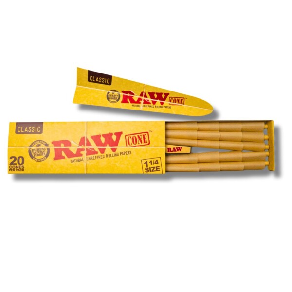 RAW Cones 1 1/4 Size (12 Packs 20 Cones Per Pack) - Image 3