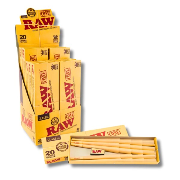 RAW Cones King Size (12 Packs 20 Cones Per Pack) - Image 2