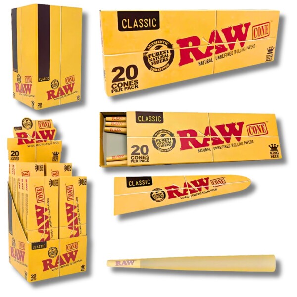 RAW Cones King Size (12 Packs 20 Cones Per Pack) - Image 5
