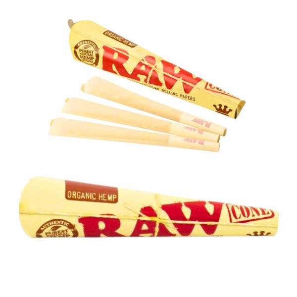 RAW ORGANIC CONES KING SIZE (32 PACKS PER BOX, 3 CONES PER PACK) - Image 3