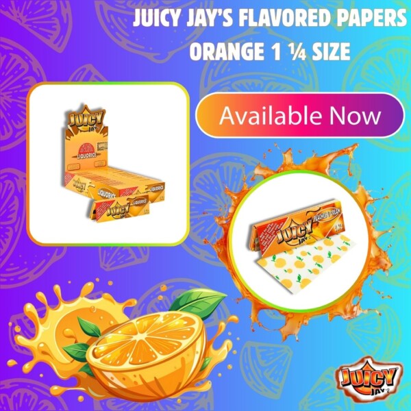 JUICY JAY'S FLAVORED PAPERS ORANGE 1 1/4 SIZE