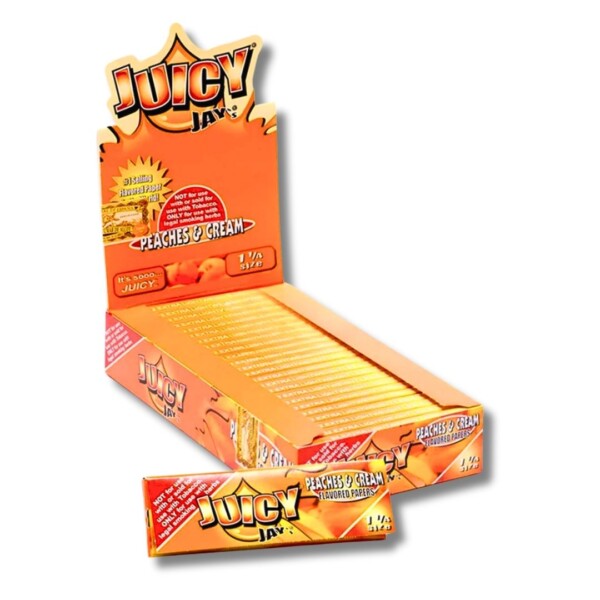 JUICY JAY'S FLAVORED PAPERS PEACHES & CREAM 1 1/4 SIZE - Image 2