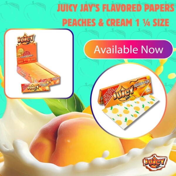 JUICY JAY'S FLAVORED PAPERS PEACHES & CREAM 1 1/4 SIZE
