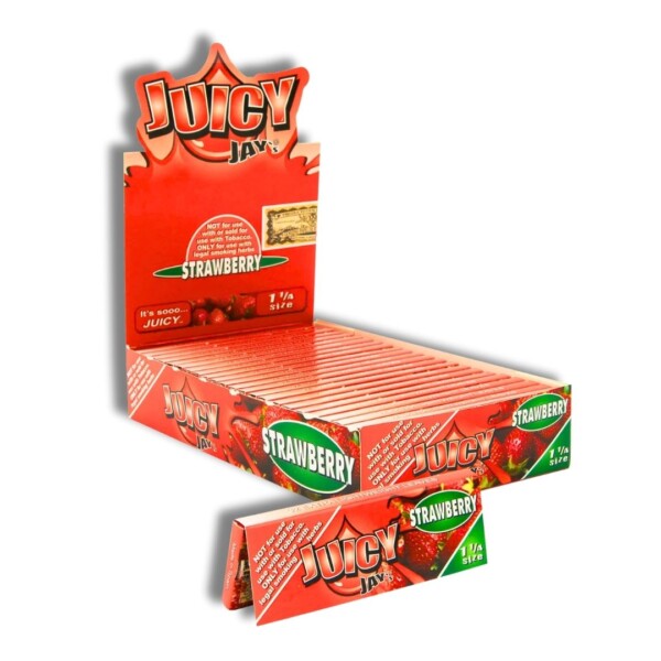 JUICY JAY'S FLAVORED PAPERS STRAWBERRY 1 1/4 SIZE - Image 2