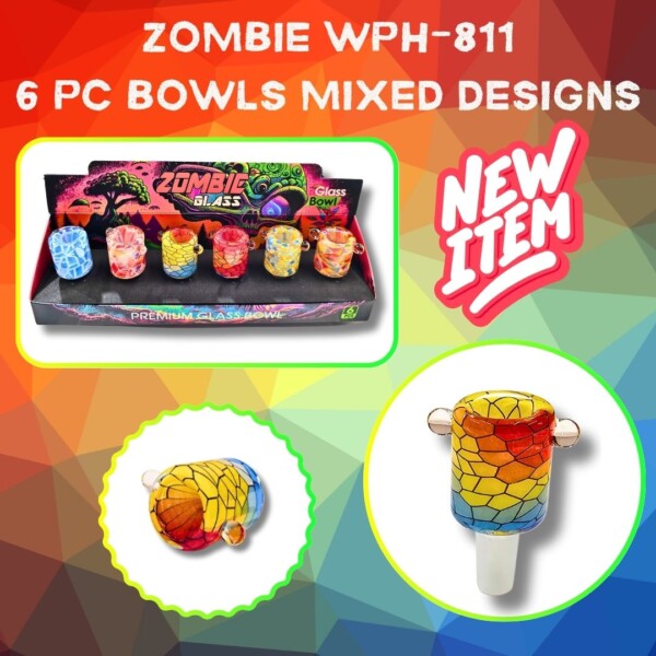 ZOMBIE WPH-811 6 PCS BOWL MIXED DESIGN